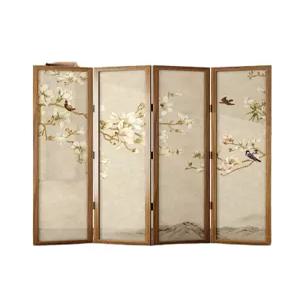 자수 병풍 화조화 호텔 동양화 매장 고화 파티션 우드 자작나무