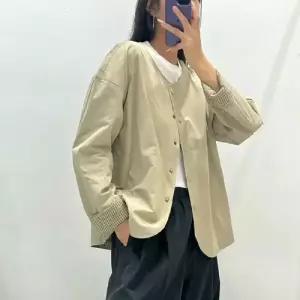 여친 하프 가을 트렌디 아이템 코트 앞뒤로 반 체크 라운드 톱 HT3