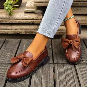 셉띠엠브레 가을 빅사이즈 통굽 단화 여자플랫슈즈 구두 작은 슬립온 UNO3