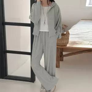 [문에이블]문에이블 여자 여성 간절기 봄 가을 스판 긴팔 투웨이 후드 집업 긴바지 운동복 트레이닝 세트