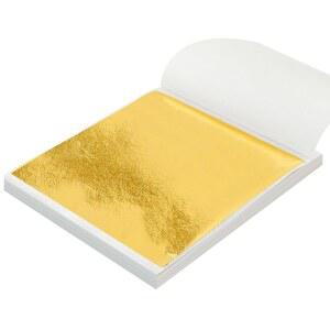 [미국배송] 100개의 금박 시트 FSDIYU 3.15인치 X 3.35인치 모조 종이 시트 - 변색 없음 쉽게 바르기 네일 아트 페인팅 수지 주얼리 및 가구 장식용 프리미엄 금속 호일