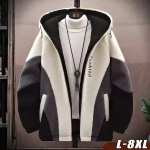 판촉 활동남성 배색 겨울 뽀글이 후리스 후드집업 남자 레터링 플리스 후드 자켓 가디건 빅사이즈빠른 배송