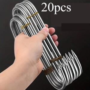 안경걸이 목걸이 스트랩 20개 중형 S자형 걸기 고기와 사용됩니다 소시지를 곡선형 위한 정육점 용도로 끝이