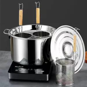 냉면 해면기 업소용 전기 면탕기 휴게소 우동 삶기 32cm 2구 냄비 (메쉬망 2개)