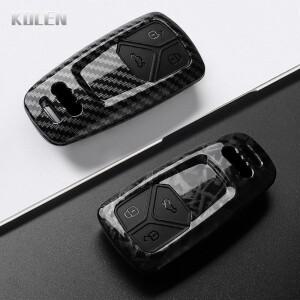 ABS 카본 자동차 키케이스 커버 아우디 A4 B9 8S TT 보호기 쉘 Fob 액세서리