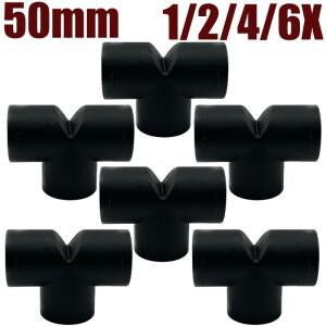 디젤 주차 히터 에어 벤트 T 피스 파이프 배출구 배기 커넥터, 자동차 캠핑 밴용 조이너, 1, 6X, 50mm, 1.9