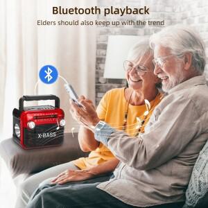 휴대용 호환 소형 FM 라디오 출력 3W FM/AM/SW1-6/USB/TF/BT 재생 실내 실외 사용할 수  다중 대역 가정용