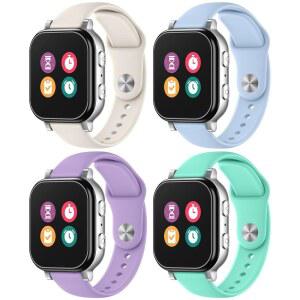 [미국배송] 용 방수 실리콘 기즈모 시계 밴드 4팩 3 2 1 / 가브 SYNCUP 코스모 주니어트랙 시계 남자 여자용 스포츠 교체용 소형 사이즈