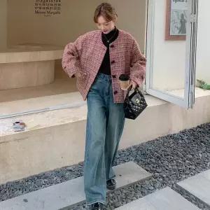 모직 울 여성용 모직코트 다운 트위드 코트 원픽1