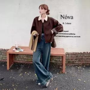 여성 모직 모직코트 칼라 코트 원픽1