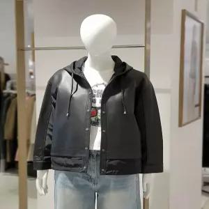 우븐 배색 후드 양가죽 점퍼 84EB52LUDM84Z (P003791694)