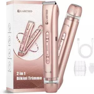 LATTHD 2 in 1 여성용 전동 면도기 듀얼 헤드 비키니 트리머 IPX7 방수 습식 및 건식 사용 언더암 레그