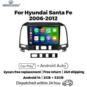 메케데네비플라이 안드로이드 14 지능형 차량 오디오 시스템 현대 호환 ix45 싼타페 200-2012 멀티미디어