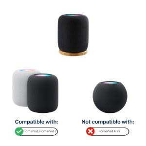 미끄럼 방지 피트가  Homepod 2용 호환 대나무 스탠드 스러운 공간 절약형 홀더 홈 오디오 경험 향상