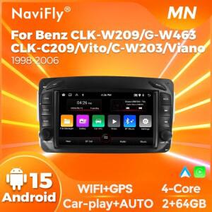 메케데 7인치 안드로이드 15 카 라디오 벤츠 C-클래스 CLK W209 264G 호스트 유닛 2딘 스테레오