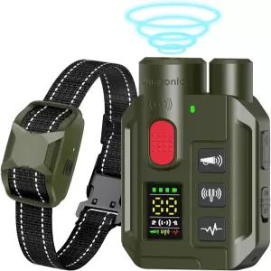 소형 중형 대형견을 위한 1968FT 반려견 훈련 칼라 4가지 모드(삐 및 진동이지만 반려동물에게 완전히