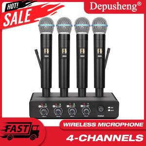 KTV 홈 노래 무대 공연 회의 휴대용 마이크를위한 4 채널 무선 시스템