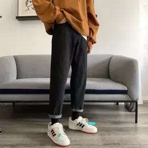 원더우면 남자 여름 캐주얼 롤업 찢 루즈핏 봄가을 와이드핏 청바지 9부팬츠 OPH2