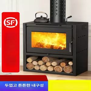 실내 화목 난로 화덕 야외 화로 장작 연통 철판 주물
