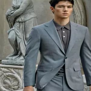 [GX] 울 솔리드 슬림핏 수트 재킷 - 라이트 그레이 (GA6201X062)