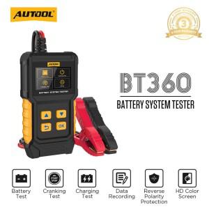 AUTOOL 자동차 배터리 테스터 분석기, CCA BCI 크랭킹 충전 스캐너, 디지털 진단 도구, BT360, 12V