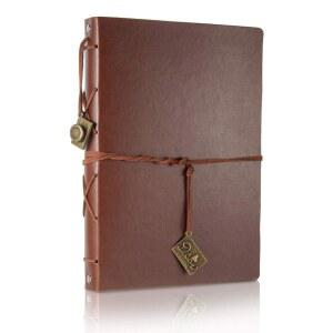 ThxMadam 가죽 스크랩북 앨범 60페이지 빈티지 러브 사진 앨범, 11 * 8.1인치 커플 스크랩북-DIY 메모리북, 생일/결혼기념일 기념 방명록 선물