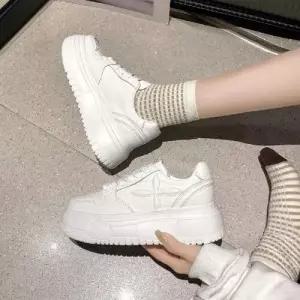 여사친 캐주얼 플랫 가을화이트 슬립온 키높이 단화 폼 DUCHI3