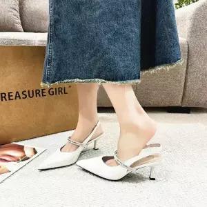 여사친 웨지힐 샌들 빅사이즈 앞코 토시 여름용 스트랩 하이힐 DUCHI2