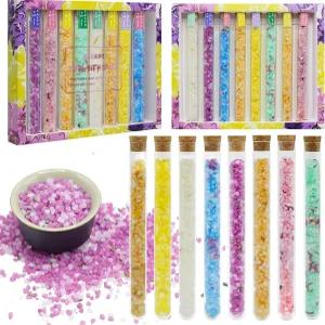 여성용 목욕 소금 선물 세트 - 에센셜 오일이 함유된 엡섬과 사해 8팩 욕조나 족욕을 위한 일일 릴렉싱