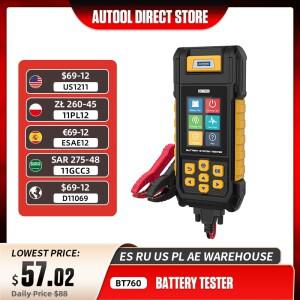 AUTOOL 자동차 배터리 테스터 프린터 포함 분석기 용량 최대 부하 크랭킹 충전 BT760 #