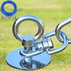 [미국배송] TOPKNOT 개 케이블 타이 아웃 및 스테이킹 360 스위벨 개 달리기 앵커 (30FT 헤비 듀티 포함) - 엉킴 없음 마당용 러너 최대 150파운드 야외 캠핑에 이상적임