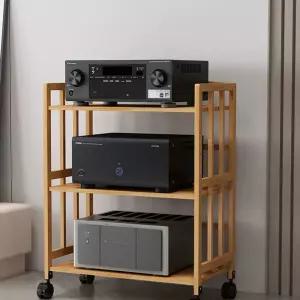 오디오장 거치 단 원목 이동식 음향 콘솔 선반 다이 프레임 0 오디오 화이트