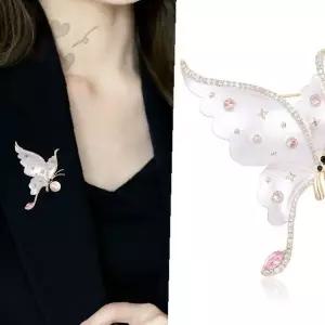 나비 날개 펄 장식 의류 포인트 핀 여성 정장 코트 재킷 가디건 스카프 고정