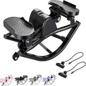 멜플루오 록 스테퍼 좌우 측면 및 트 트레이너 저항 밴드 포함 가정용 저충격 콰이어트 스텝 로커 기계