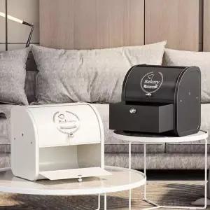 2단 브레드박스 과자 빵 정리함 소형 화이트 식탁 보관함