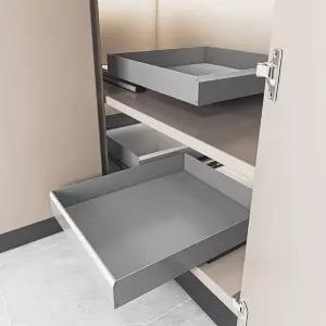 하부장슬라이딩 싱크대 코너 식기 그레이 냄비 인출식 수납장 20x40cm 레일
