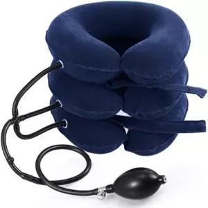 목 스트레칭기 를 위한 견인 장치 조절 가능한 풍선 경추 및 보호대 감압 가정용 다크 블루