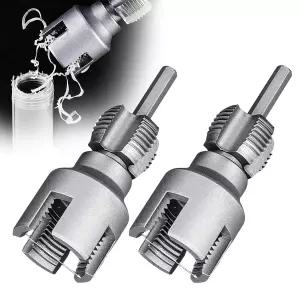 2Pcs 통합 내부 외부 파이프 나사산 도구 1/2인치 DN15 크기용 전동 드릴 호환 PVC 키트