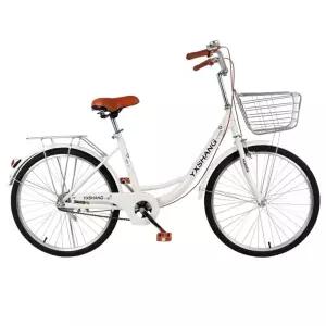 여성 자전거 바구니 출퇴근 클래식 24인치 아이보리