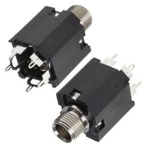 1PC /2PCS/ 5PCS 6.35MM 오디오 마이크 암 소켓 50V 0.5A VA 오디오 잭 5핀 인라인 수직 호환 액세서리