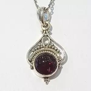 [셀러허브 패션][블루케이] 실버925엔틱 가넷 원석목걸이210512-10n (48231342)