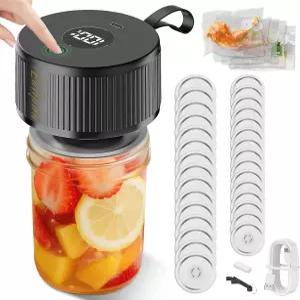 전기 메이슨 병 진공 밀봉기 식품 보관 가방 및 용기 제어용 3-in-1 핸드헬드 식사 준비 건조물 통조림