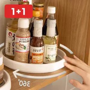 높이조절주방선반 양념통 360도 회전 트레이 조리대 수납