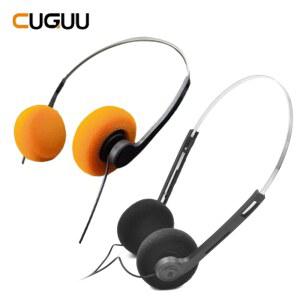 레트로 온 이어 유선 스테레오 헤드폰 워크맨 CD 플레이어 컴퓨터 스포츠 패션 사진 소품 용 음악 Mp3 용 조절 가능한 헤드 밴드