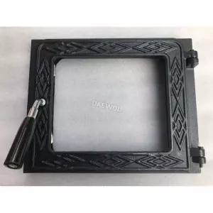 내열 손잡이 아궁이문 내열유리 문 블랙 화목난로