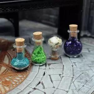 호환  4개세트 인형의 집 시뮬레이션 마법 약 미네랄 병 약 코르크 유리병 할로윈 장식 모델 휴일