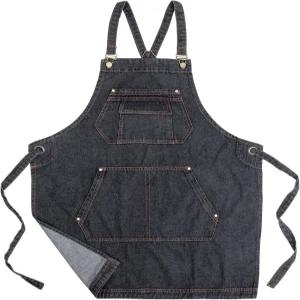 포켓이 있는 카칠 데님 에이프런 - 여성용 바리스타 정원 화장품 헤어드레서 가드닝 진 워크 위한 조절