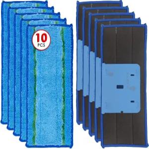 10팩 로봇 브라바 제트 M6 얼티밋 걸레와 호환되는 패드 업그레이드된 습식 세척 가능한 극세사 교체 청소