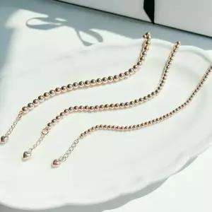 심플 팔찌 민자 볼 체인 팔찌18k화이트골드3mm18cm