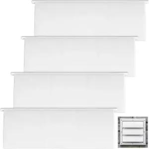 4팩 건조기 통풍구 덮개 교체 프리미엄 플라스틱 폴리머 배기 팬 패널 내후성 외부 루버 캡 4인치 실외